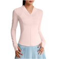 thumbnail image 1 of yoeyez Maillot Dermoprotecteur pour Femmes Upf 50+ Protection Uv Manches Longues Chandails d'Entraînement contre le Soleil Coupe Sèche Randonnée Chandail de Bain Hauts d'Entraînement avec Poches Rose, TG, 1 of 5