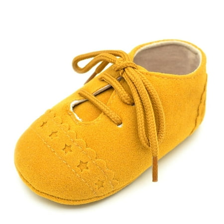 

AnuirheiH Newborn Shoes Baby Prewalker Sports Sneakers Suede Leather Moccasins Footwear Clearance
