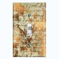thumbnail image 1 of Metal Light Switch Plate Outlet Cover (Letter Autumn Copper Leaves Damask LET017), 1 of 13