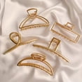 thumbnail image 1 of 5 Pinzas De Pelo Grandes De Metal Dorado, 1 of 5