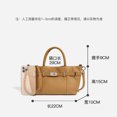 thumbnail image 4 of New top layer cowhide lychee pattern handbag 2024 simple commuter versatile shoulder messenger bag horizontal platinum bag, 4 of 5