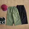 thumbnail image 4 of Boys Cargo Pants 2025 Fashion Plain Joggers With Pockets Loose Fit Comfortable Casual Trousers for Kids Outdoor Play And Everyday Wear, 4 of 9