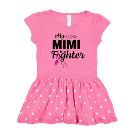 

Inktastic Breast Cancer Awareness My Mimi is a Fighter Gift Toddler Girl Dress