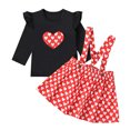 thumbnail image 1 of Vestido Para Niñas, Ropa Para Niñas Pequeñas, Moda Para Niños Pequeños, Manga Larga , Estampado De Corazón Dulce, Volantes, Falda Con Tirantes, Traje Negro Odeerbi  LM103-9601, 1 of 9