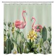 thumbnail image 2 of Flamingo Cactus Shower Curtain for Bathroom Succulent Cactus Flower and Flamingo on Sage Green Bathroom Shower Curtain Plant Shower Curtain Bath Accessories Home Decor with 12 Hooks 72x72 Inches, 2 of 5