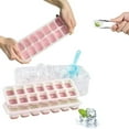 thumbnail image 1 of Silicone Ice Cube Tray with Spill-Proof Removable Lid | Stackable Silicone Ice Grids for Cocktails, Whiskey, Iced Coffee | 14 Cubes | BPA-Free | Easy Release | Multiple Colors | 26x12x2.5cm, 1 of 6