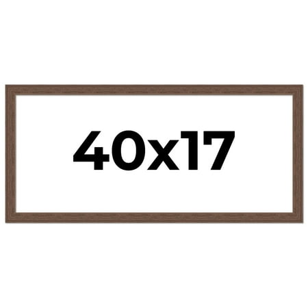 40x17 Frame Brown Distressed Barnwood Picture Frame | Rustic Farmhouse Photo Frame Includes UV