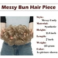 thumbnail image 4 of MY-LADY Synthetic Updo Messy Bun Hairpiece Wavy Curly Chignon Ponytail Thick Thin Hair Extensions Hair Wig(Black Brown Blonde Highlight), 4 of 8