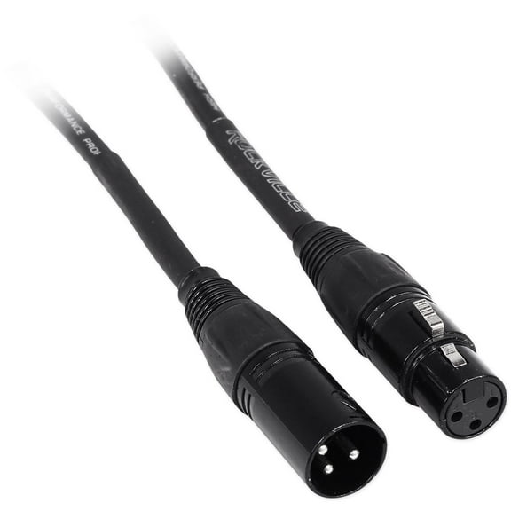 Rockville RCXFM6P-B Black 6' Female to Male REAN XLR Mic Cable 100% Copper