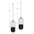 thumbnail image 2 of Kate and Laurel Nobrey Modern Hanging Planters, Set of 2, Black, Metal Hanging Plant Pots for Indoor Plants, 2 of 8