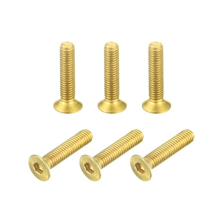 

Flat Head Socket Cap Screws M3-0.5 x 14mm Brass Inner Hex Drive Fasteners Bolts 6Pack