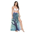thumbnail image 2 of FORMRS Womens Long Sarong Beach Wrap Semi-Sheer Bikini Skirt Bathing Swimsuit Cover Up, Moonlight Forest, 2 of 7