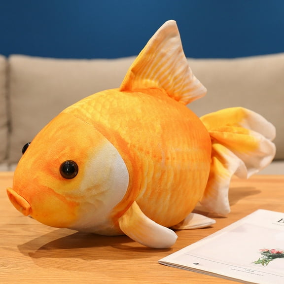1 Pcs 19.6in Goldfish Throw Pillows Fluffy Stuffed Goldfish Pillow Plush Toy Cushion for Room Decor Birthday Present，Style 2
