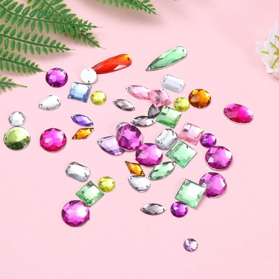 PAMINGONO 100Pcs Rhinestone Embellishments For Clothing Acrylic Assorted Color For Diy Projects