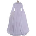thumbnail image 6 of Women's Marie Antoinette Ball Gown 18th Century White Ruffle Sack-back Rococo Gown Dress, 6 of 8