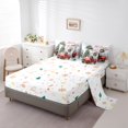 thumbnail image 5 of Homewish Christmas Flower Wreath 7 Pieces Bedding Comforter Set,Rustic Xmas Tree Full Bedding Set,Red White Green Fitted Sheet Flat Sheet For Girl Boy,Luxury Bedroom Decor Reversible, 5 of 8