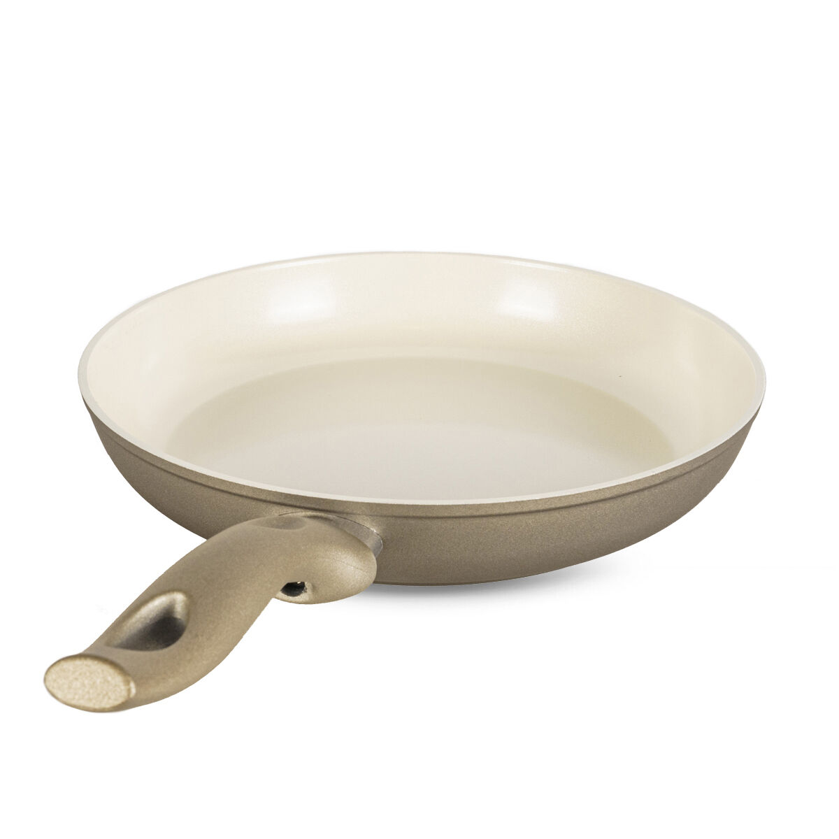 Flonal Ceramic Non-Stick Coating Frying Pan 11” (28 cm) Forged Aluminum Nonstick Frypan Cooking Pan for Kitchen Induction Skillet, Beige