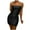 Black, variant on IROINNID Women's Sleeveless Solid Color Sheath Dress Sequins Flash Chip Club Night Backless Chain Buttocks Short Dress Square Neck Short Dress