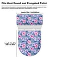 thumbnail image 7 of COEQINE Hibiscus Flower Leaf Toilet Lid Dust Cover 2 Piece Set, Stretchable Easy Installation Breathable Toilet Lid Covers for Bathroom Decor, 7 of 7