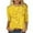 Yellow, variant on Teissuly Women's Fashion Printed T-shirt Mid-length 3/4 Sleeves Blouse Round Neck Casual Tops