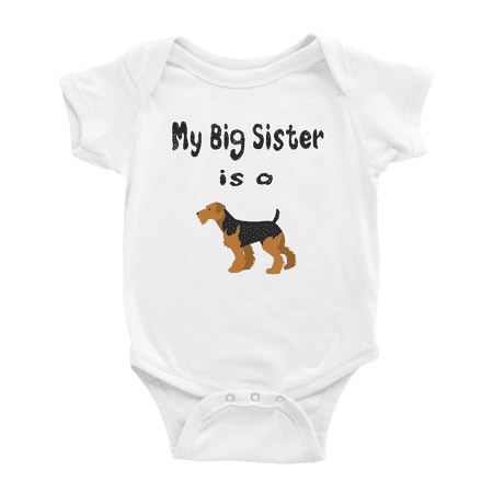 

My Big Sister Is A Lakeland Terrier Dog Funny Baby Bodysuit Boy Girl Unisex