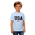 thumbnail image 4 of Ruiwill Big Boy Shirts 4Th Of July Fashion Usa Flag Print Tees Short Sleeve Crew Neck Summer Independence Day Kids Tshirts Size 12-13 Years Light Blue, 4 of 4