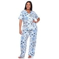 thumbnail image 2 of White Mark Women's Tropical Short Sleeve Button-Down Pajama Set, 2 of 6