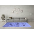 thumbnail image 3 of Ahgly Company Indoor Square Oriental Blue Industrial Area Rugs, 7' Square, 3 of 4