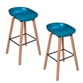 thumbnail image 1 of Set de 2 Bancos Altos Azules Volcano en Propileno con patas de Metal en Color Madera Manuel Delgado Banco periquero, 1 of 4