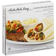 Meals Made Easy: Two Seasoned Beef Steaks W/Flour Tortillas, Grilled Onions & Peppers, & Shredded Cheese Complete Beef Steak Fajita Kit, 1.95 lb