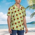 thumbnail image 2 of KLL Men's Hawaiian Shirt Short Sleeve Button Down Beach Shirts-Avocado, 2 of 5