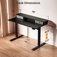 thumbnail image 2 of Kingant Electric Standing Desk with 2 Drawers,  Sit to Stand Desk with Storage Shelf and C-Clamp Mount Compatibility for Home Office, Black, 2 of 8