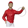 thumbnail image 2 of Betach Home Classic Red Lawn Jockey Garden Statue, Premium Fiberglass Resin, 2 of 5