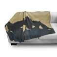 thumbnail image 3 of Vintage Soft Flannel Fleece Blanket, Man on Mountaintop with Flag Snowy Winter Sun Clouds Adventure Sports, Cozy Plush for Indoor and Outdoor Use, 60" x 80", Orange Mustard Dark Blue, by Ambesonne, 3 of 6
