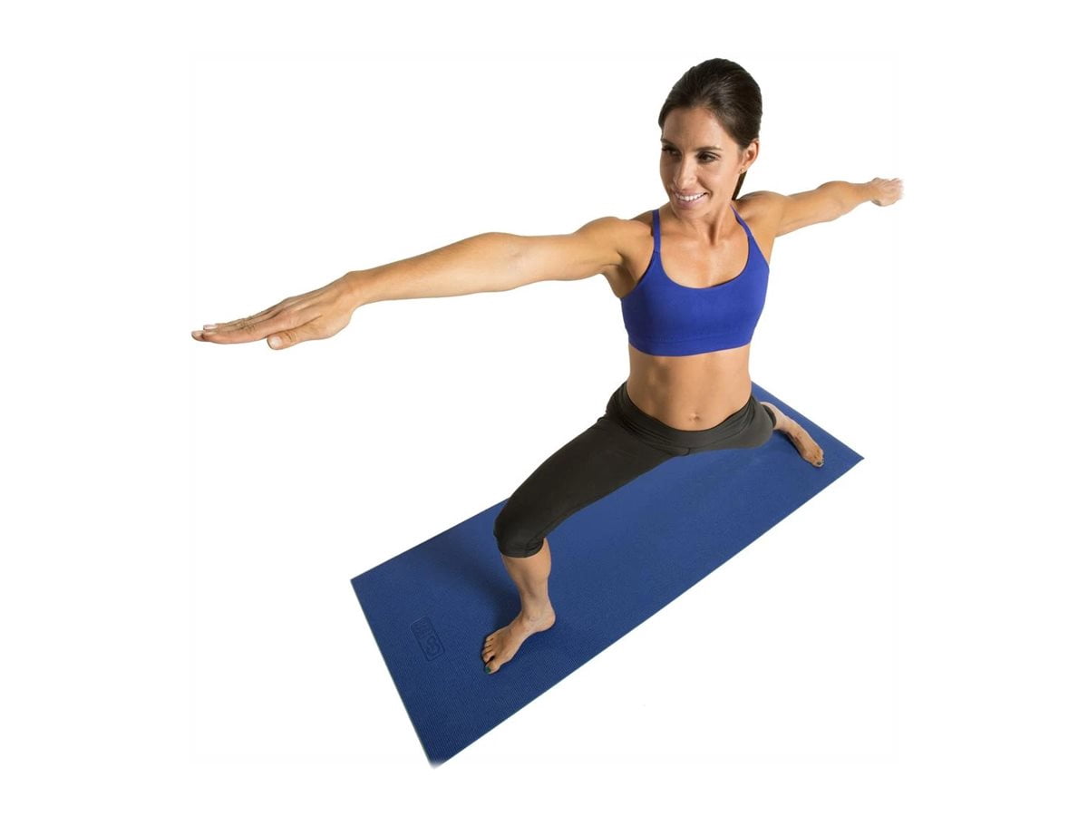 GoFit Double Thick 7-mm. Yoga Mat (Sapphire Blue) - Non Slip, 68” x 24”