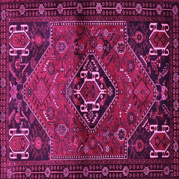 Ahgly Company Indoor Square Persian Pink Traditional Area Rugs, 6' Square