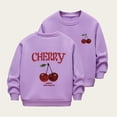 thumbnail image 3 of Afuyipoi Toddler Girls Cute Graphic Print Sweatshirts(2-12), Casual Long Sleeve Round Neck Pullover Top for School Purple 5 Years, 3 of 6