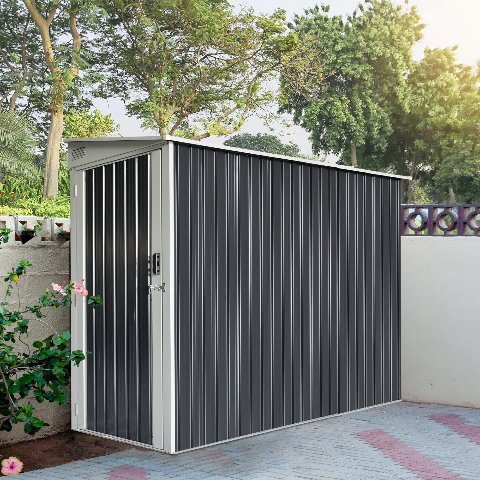 41 25 X 98 X 76 Outside Tool Storage Shed W 2 Air Vents Steel Build Walmart Com