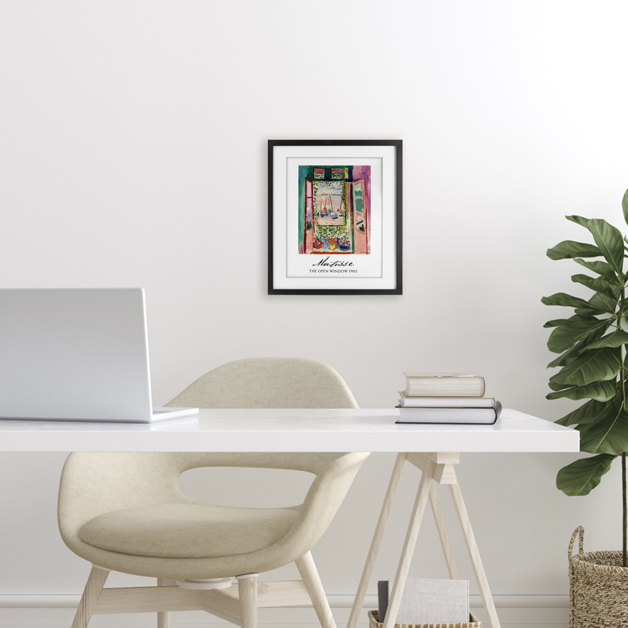 The Open Window Matisse Black Framed Print Under Glass, design by Vintage Hustle
