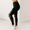 thumbnail image 3 of Dihao Pants for Women Plus Size Solid Color High Waist Elastic Casual Pants Slim Stretch Sports Athletic Yoga Pants Holey Leggings Breathable and Easily Dry Outdoor Trousers, 3 of 6