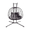 Grey + HDPE, variant on NOBOLEA Double Hanging Egg Chair with Stand, 2-Person Patio Hammock Swing Chair with Cushion & Headrest, Indoor Outdoor Wicker Loveseat for Balcony, Garden