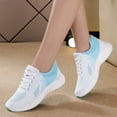 thumbnail image 6 of Gvdentm Nursing Shoes Women Comfortable Plus Size Mesh Breathable Lacing Thick Soled Shoes Women Light Blue,7.5, 6 of 6