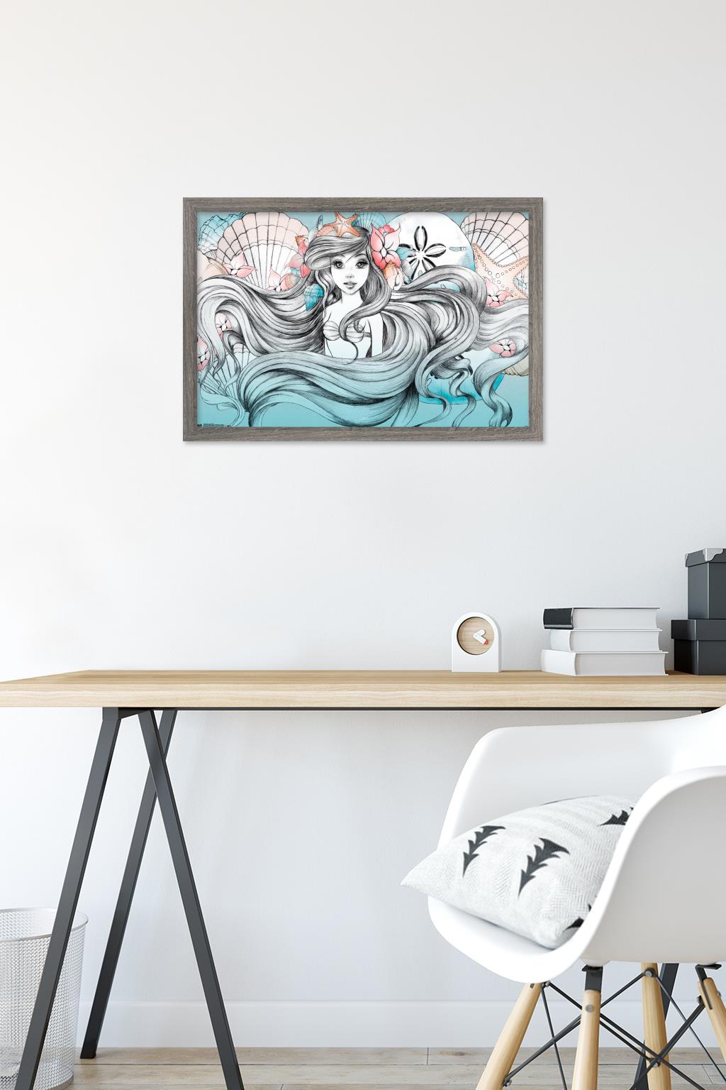 Disney The Little Mermaid - Ariel - Land or Sea Wall Poster, 14.725" x 22.375", Framed