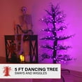 thumbnail image 3 of Haunted Hill Farm 5 ft Dancing Halloween Tree Animatronic, Halloween Decor, HH050DANCETR-PUR, 3 of 11