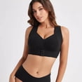 thumbnail image 5 of Xdegoge Posture Corrector Bra for Women Plus Size Front Closure Full Coverage Wireless Black Bras Smoothing Cross Back Sports Push Up Bralettes XL, 5 of 6