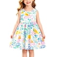 thumbnail image 4 of ATOGUTA Girls Dresses Straps Party Dresses Cute Printed Sleeveless Beach Sundress, Size 1T-11, 4 of 6
