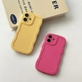 thumbnail image 2 of Designed for iPhone 17 Case, Soft Silicone Gel Rubber Phone Cover, Cute Curly Wave Frame Shape Slim TPU Bumper Women Girly Shockproof Protective Case, for iPhone 17, Pink, 2 of 8