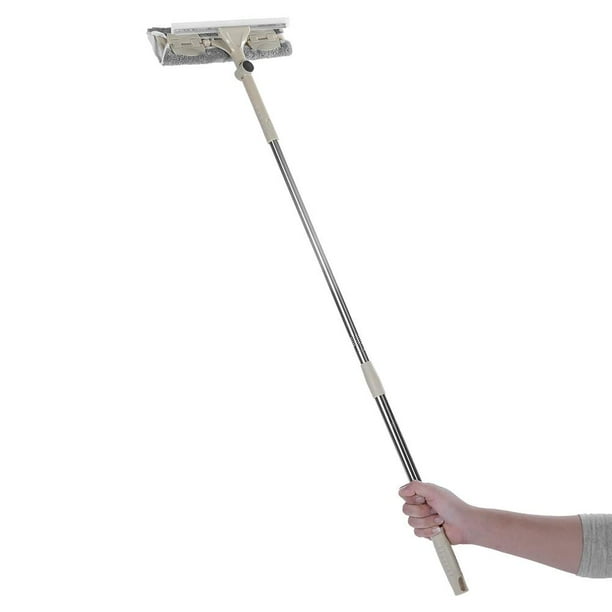 LYUMO Khaki Doublesided Long Rod Rotate Window Cleaner Wiper Squeegee Cleaning Brush Cleaning