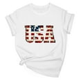thumbnail image 3 of GaThRRgYP Women's Short Sleeve Tops for Summer Office Wear,Women's Independence Day Printed Short Sleeved T-shirt White S, 3 of 3