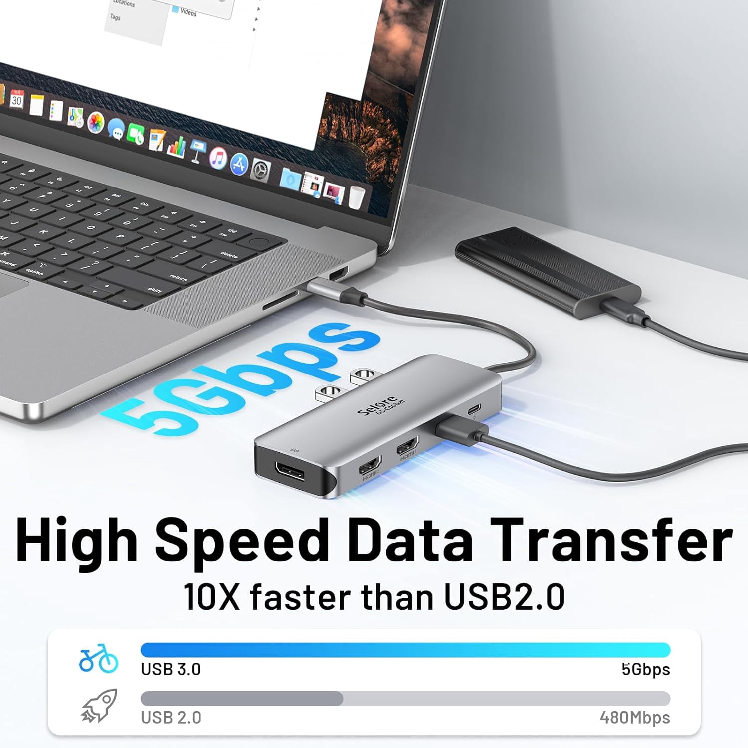 USB C Docking Station Dual Monitor, 9 in 1 Triple Display Docking Station to Dual HDMI Adapter Displayport SD TF Card Reader 2 USB 2.0, 1 USB 3.0, 100W PD for USB C Thunderbolt 3/4 Laptops